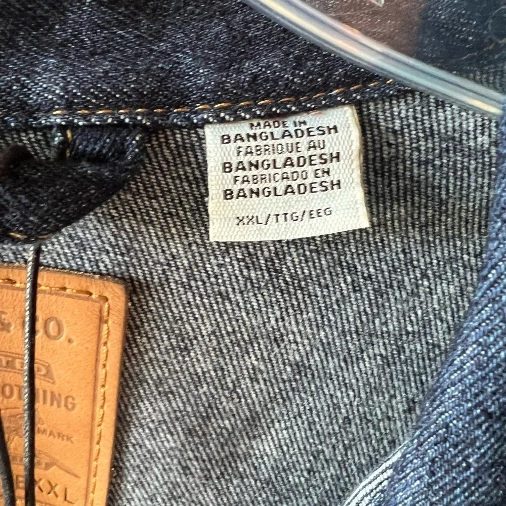 Levi's Men's Dark Wash Premium Stay Loose Trucker Hemp Jacket NWT XXL #1395